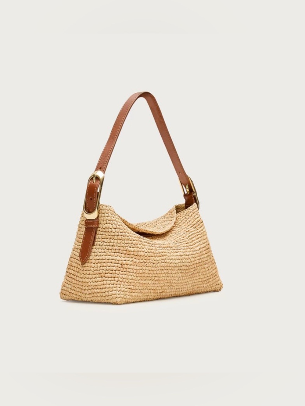 NEW J. Crew Berkeley small hand knotted shoulder bag in natural raffia CR882